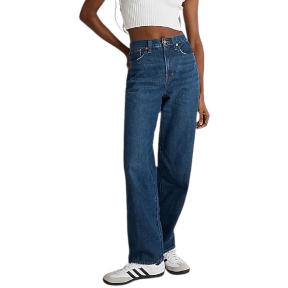 Madewell Baggy Straight Jeans in Dark Worn Indigo Wash Womens Size 27